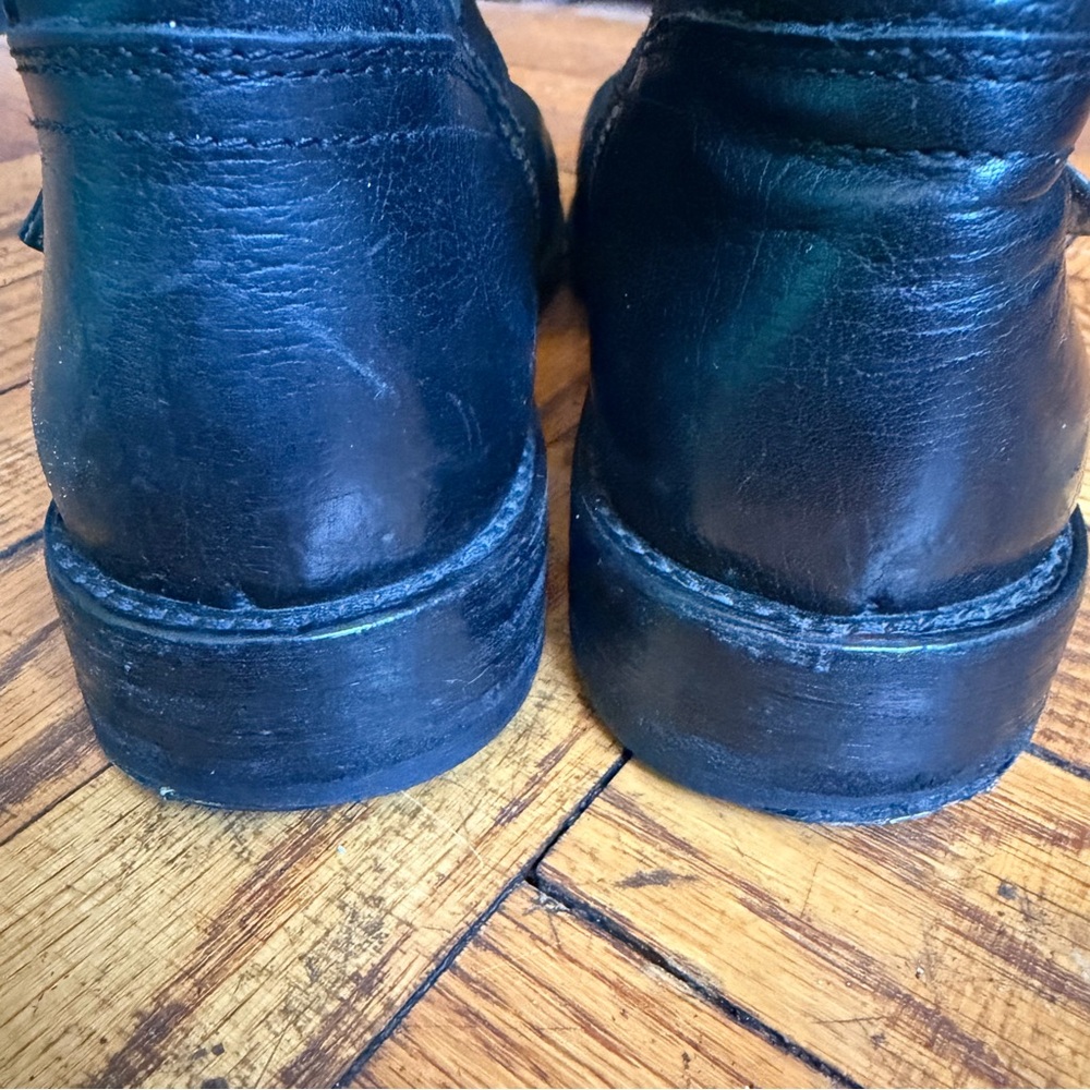 FRYE Moto Black Leather 3-Buckle Jayden Boots, Women 8 EUC - Picture 7 of 12